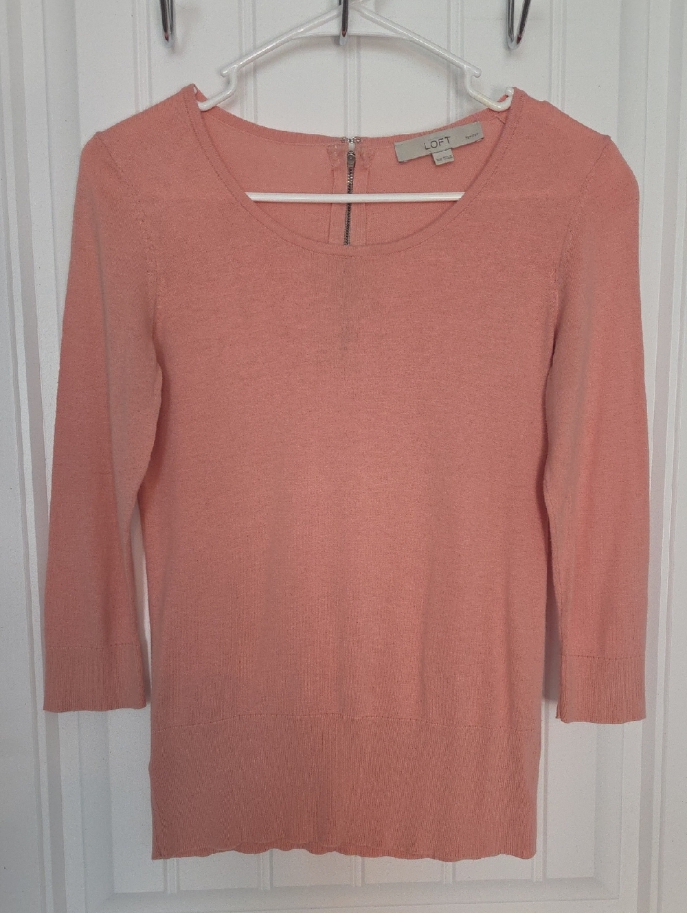 LOFT Coral Scoop-Neck Petite Sweater
